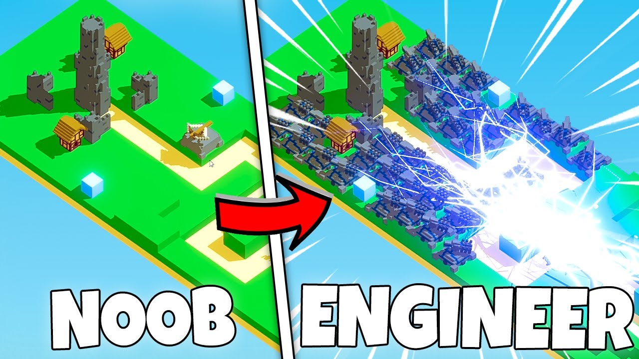 Using Particle Cannons to defend my tower...