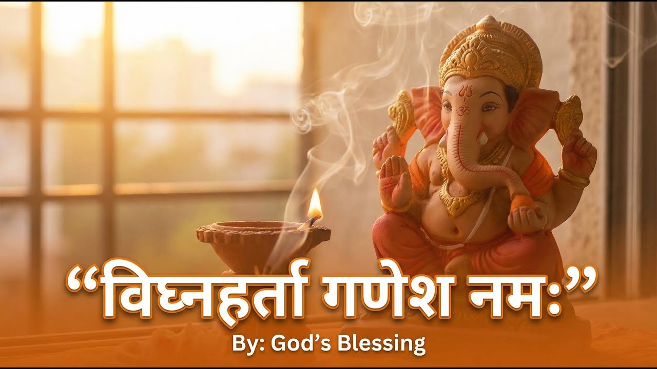 विघ्नहर्ता गणेश नमः | रुकावटों को दूर करने का जप |  Ganpati Morning Mantra | By: God’s Blessing