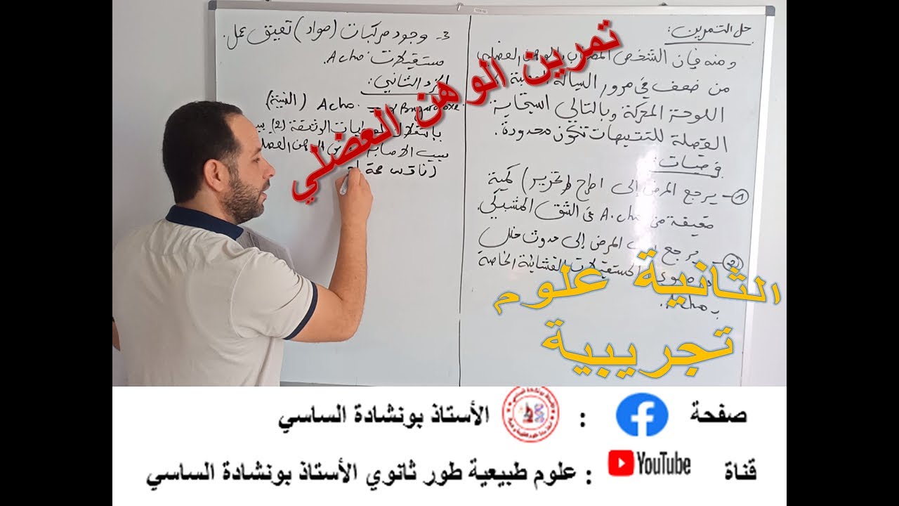 تمرين للسنة الثانية ثانوي -الوهن العضلي -الجزء الأول