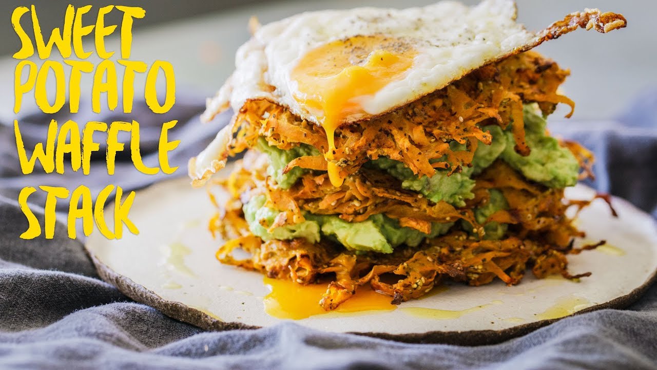 How To Make HEALTHY Sweet Potato Waffles Recipe