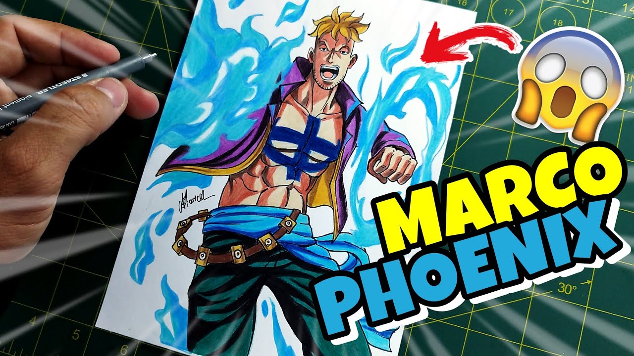 Como desenhar o MARCO PHOENIX com CHAMAS - One Piece passo a passo #1