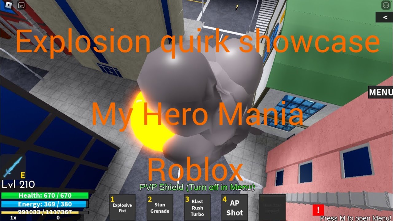 EXPLOSION SHOWCASE IN My Hero Mania(Roblox)