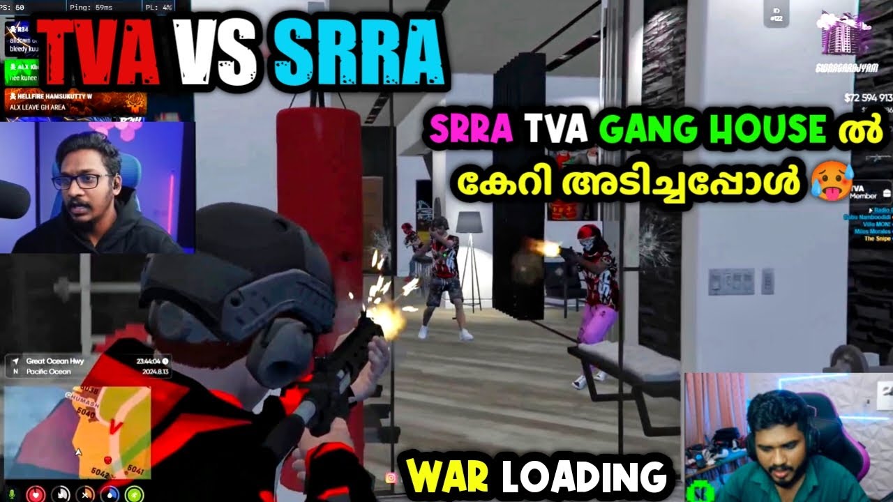 TVA VS SRRA🥵SRRA TVA GANG HOUSE ൽ കേറി അടിച്ചപ്പോൾ😡WAR LOADING.. |TVA | GTA V