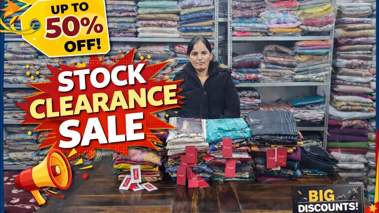 🎊 STOCK CLEARANCE MAHA SALE 🎊GANGA SUITS–Up to 50% OFF 🎉JAYVIJAY & RAMTEX SUITS – Wholesale Rates ♨️