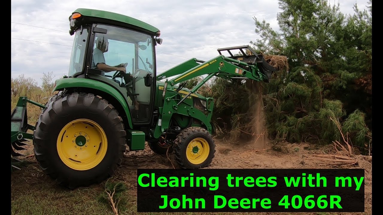 Ep #23  Clearing trees with the John Deere 4066R and repairing a box blade