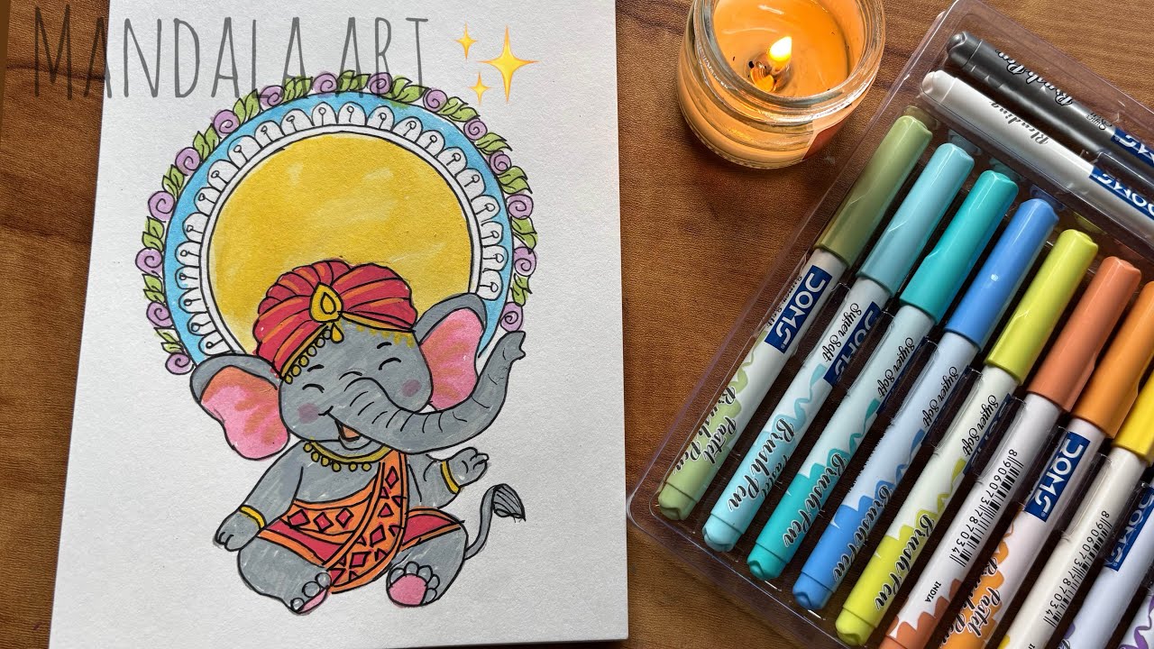 🎨 Relaxing Mandala Art ASMR | Satisfying Drawing Sounds | #trending #ganesh #asmr 