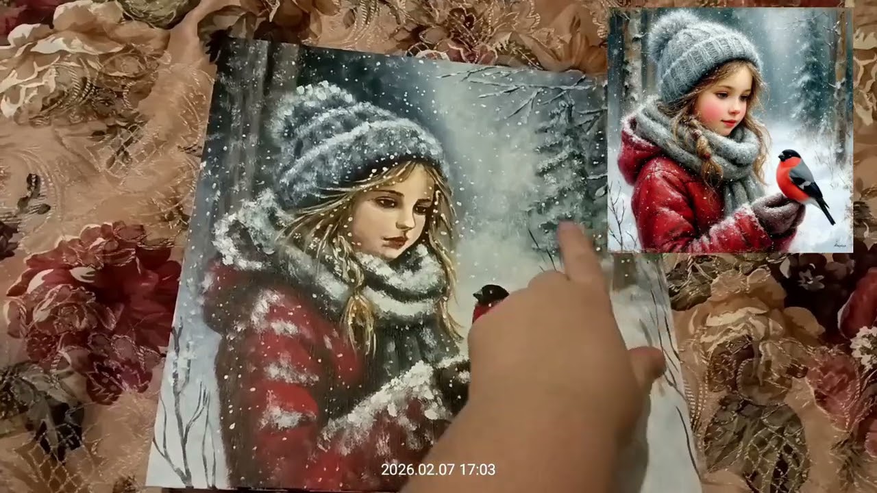 Мои рисунки акриловыми красками за декабрь и январь. Немного подарочков. 
