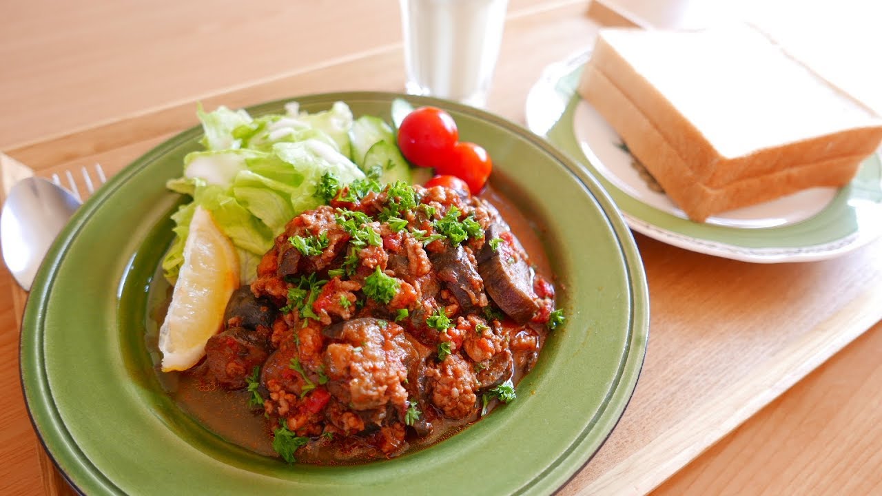 イタリアン茄子と食パン　夜の湯豆腐