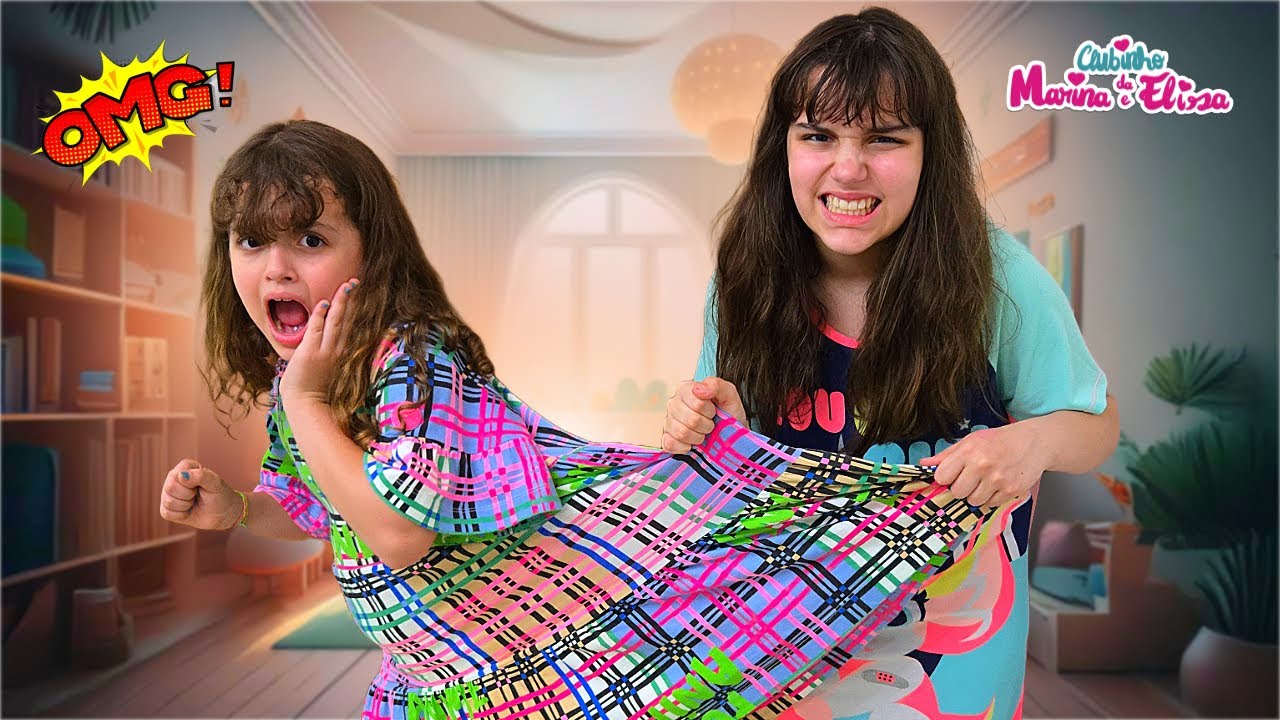 Marina e Elisa querem o mesmo vestido! - Clubinho da Marina e Elisa