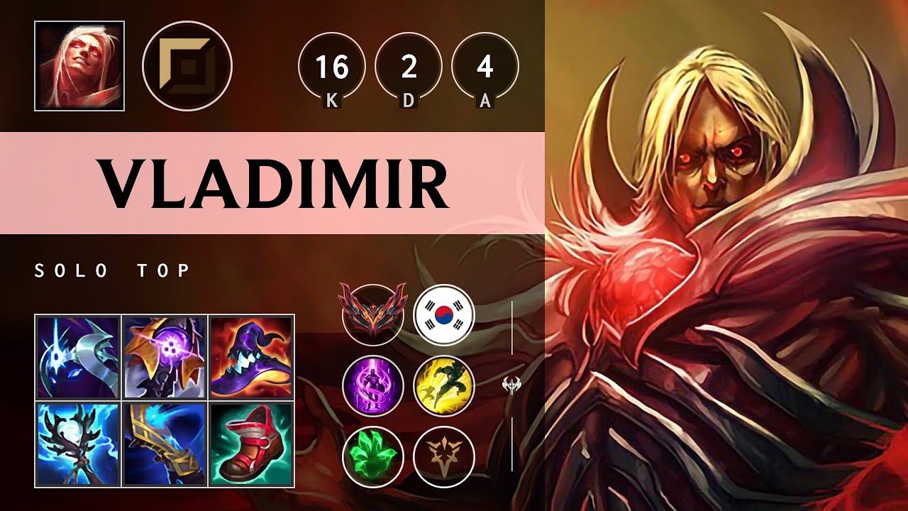 Vladimir Top vs Fiora: Triple Kill, Legendary - KR Grandmaster Patch 14.18