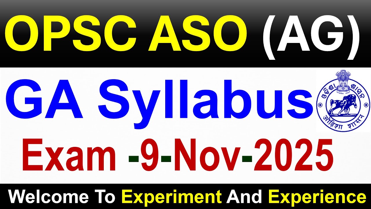 OPSC ASO Syllabus 2025 OPSC ASO General Awareness #opsc #opscaso #opscaso2025