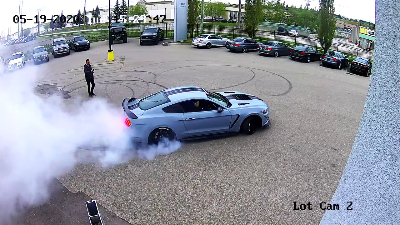 Mustang CAUGHT doing Burnout on Security Camera