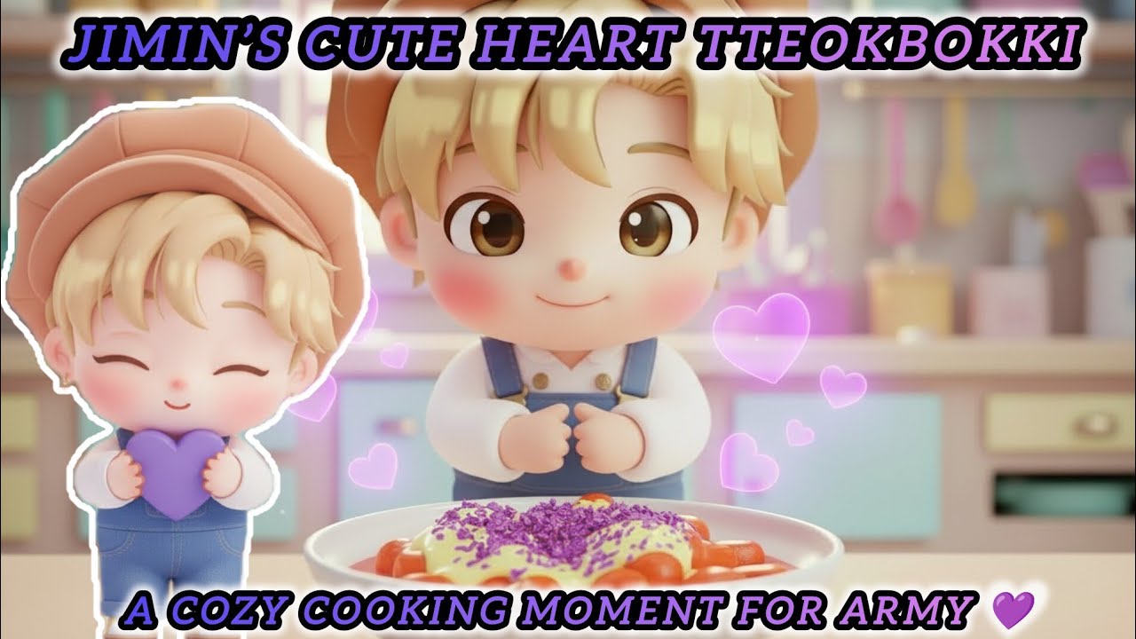 JIMIN&rsquo;S CUTE HEART TTEOKBOKKI💜A Cozy Cooking Moment for ARMY #Jimin #tteokbokki #btsarmy #reels #bts