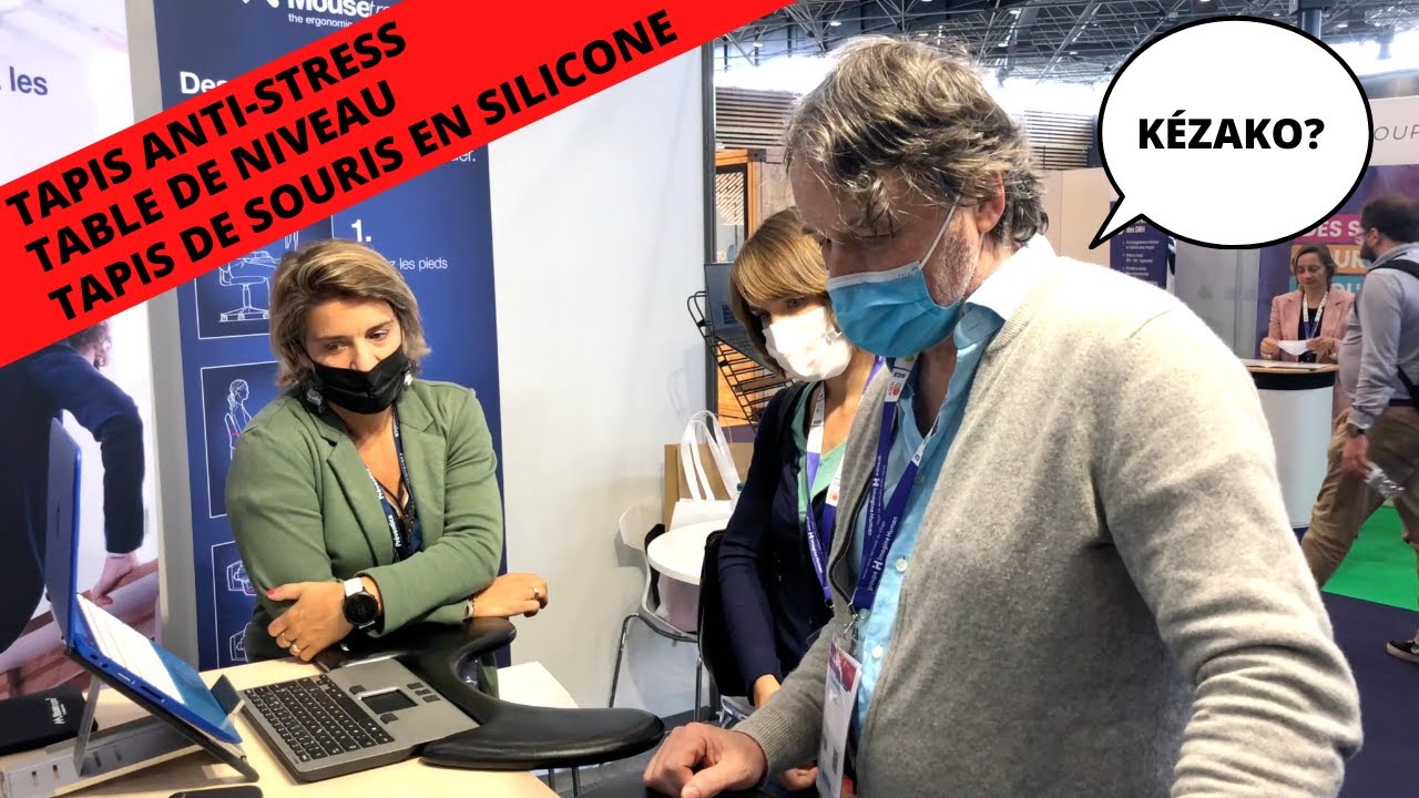 Tapis de sol anti-stress, bureau à niveaux, tapis de souris ergo, c'est la nouveauté Mousetrappers!