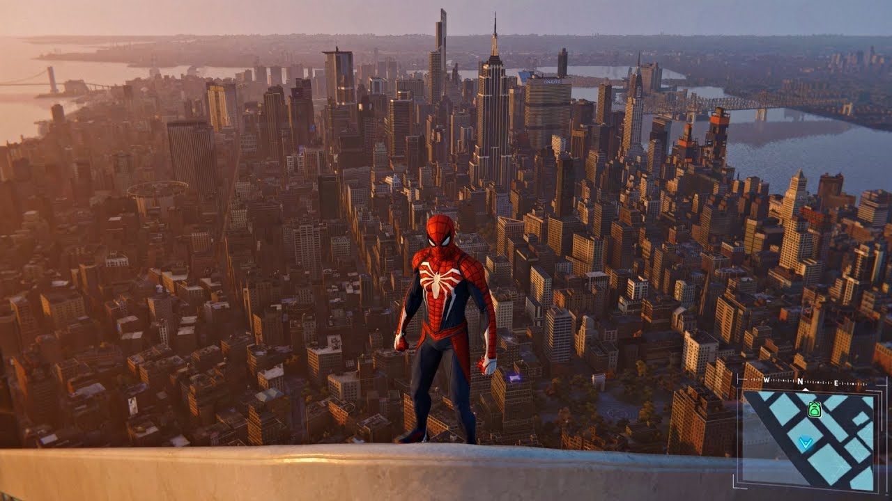 Spider-Man PS4 - Highest Building Climbing Up & Fall (Marvel's Spiderman Game 2018) PS4 Pro