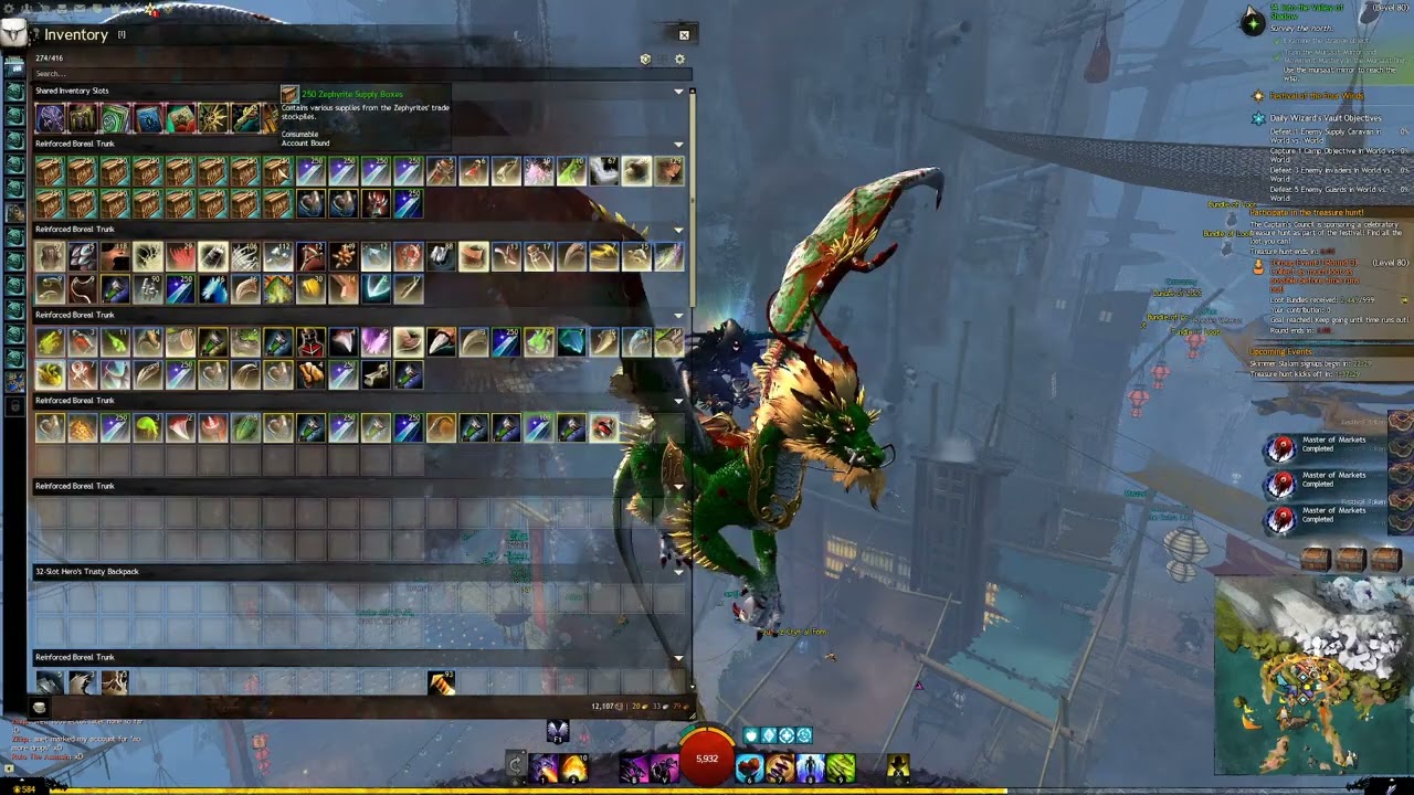 Gw2 opening 7000 Zephyrite supply boxes