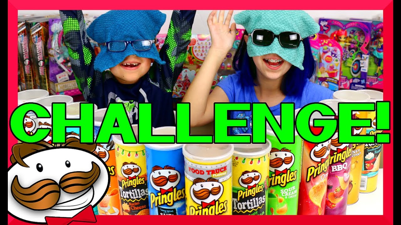 PRINGLES CHALLENGE | KIDS BLINDFOLD Chip EATING Game | 13 FLAVORS
