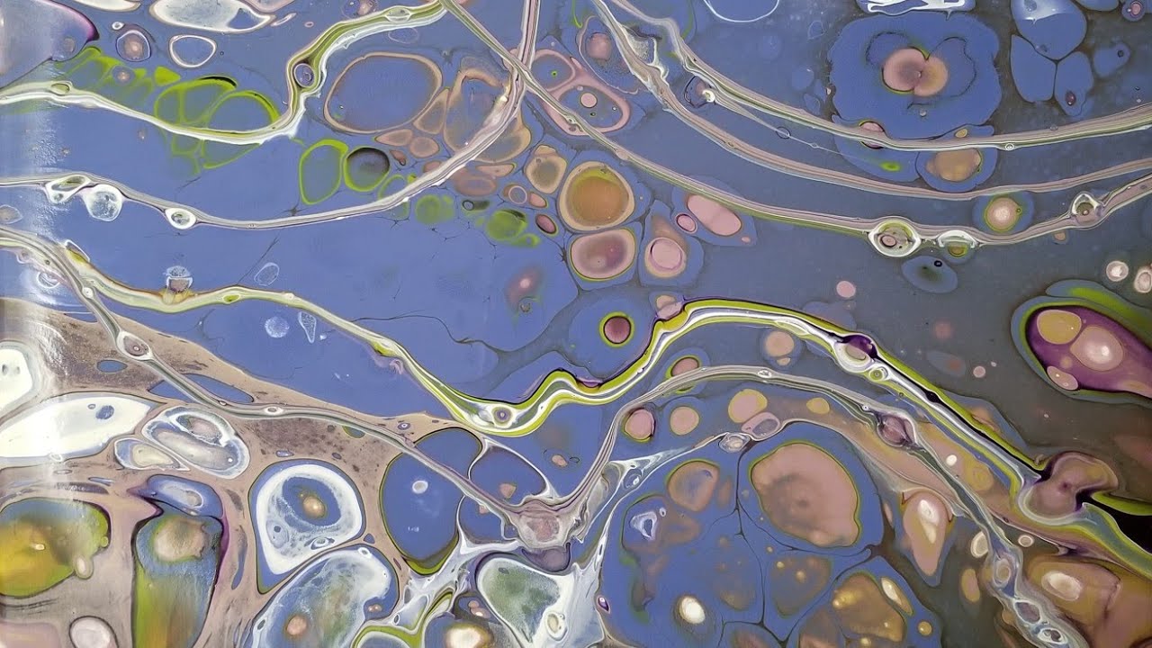 (82) ACRYLIC POURING with Homemade Medium - FLIP CUP with Silicone - Wacky CELL Results!