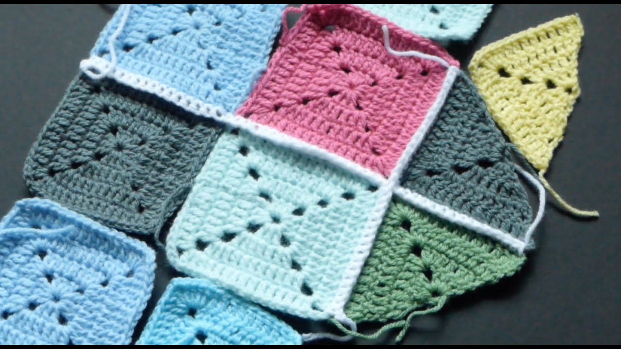 CROCHET ALONG - Attaching Granny Squares W/Single Crochet Version #1 (4Right Handed)