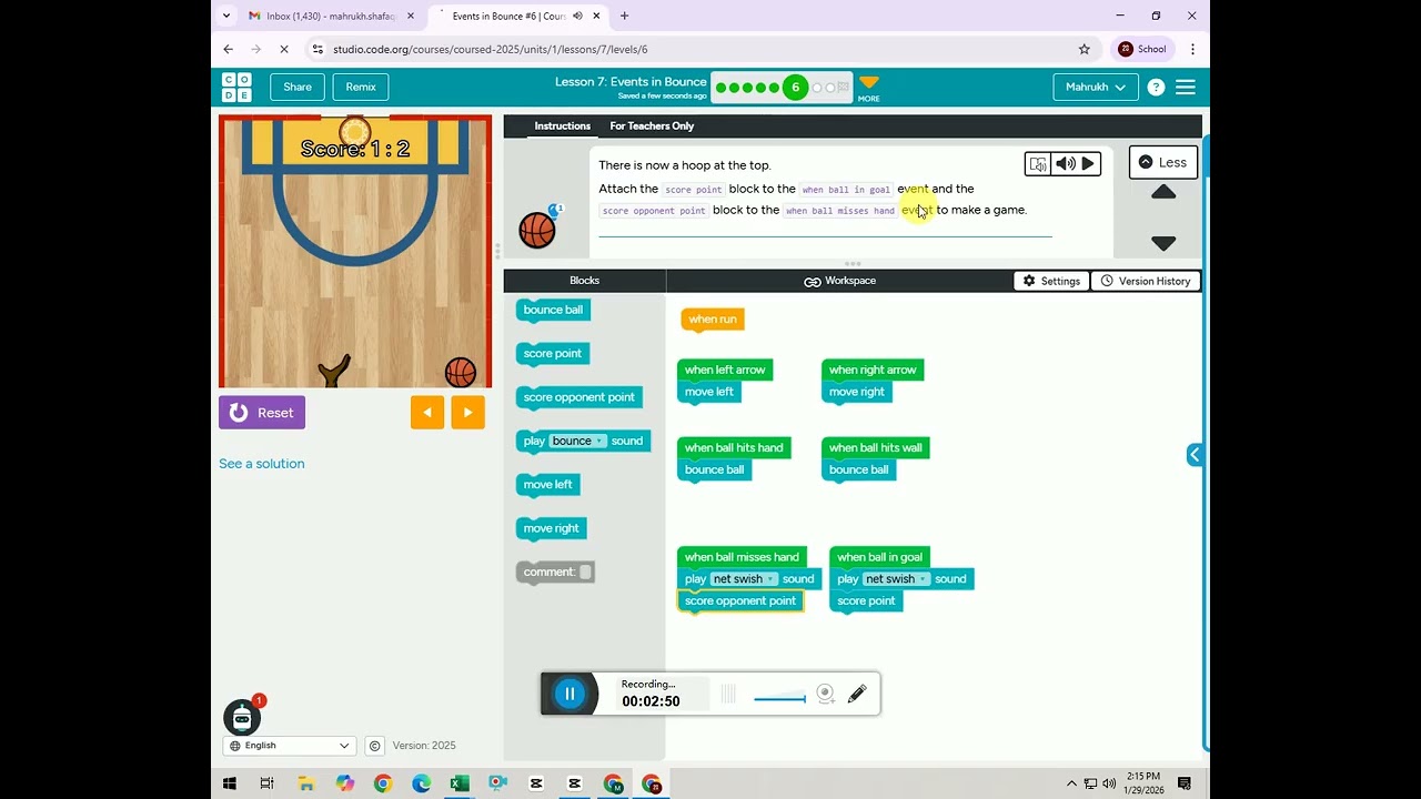 Code.org Course D Lesson 7