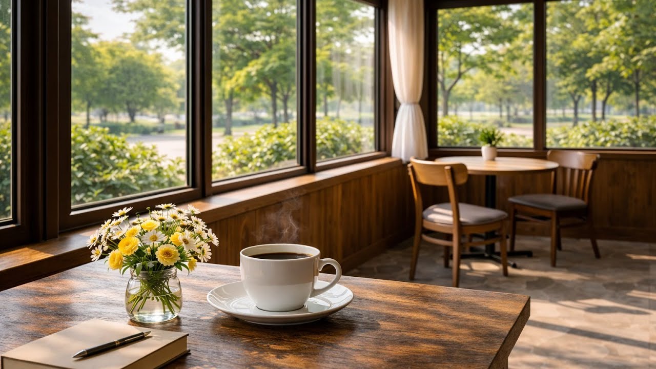 Window Light Cafe Background Music ☕ Bright Indoor Ambience for Focus
