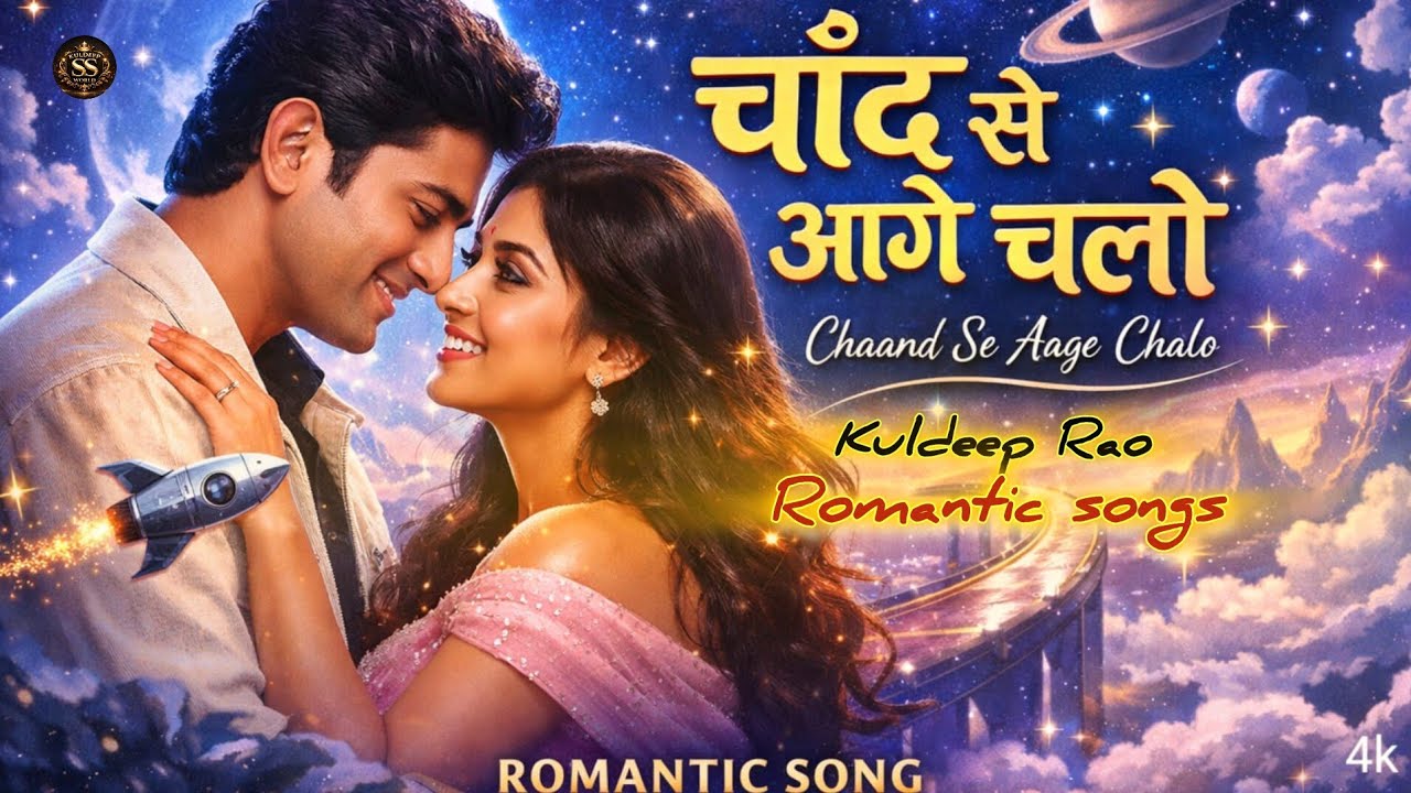 🌙 चांद से आगे चलो | Romantic 90s Style Song | Full HD Lyrics Video