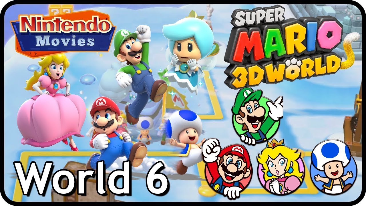 Super Mario 3D World - World 6 (100% Multiplayer Walkthrough)