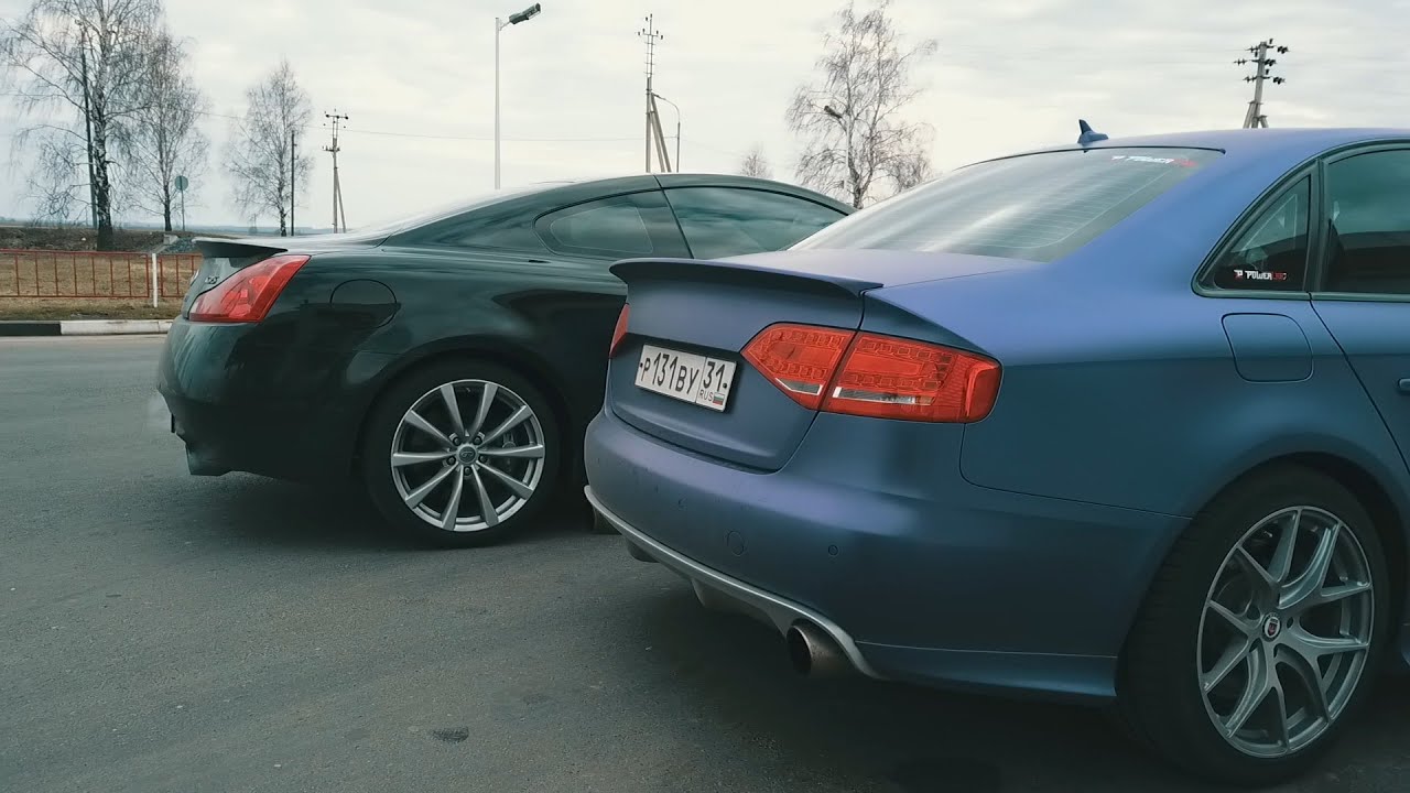 Infiniti G37   vs   Audi A4 (Белгород) .  Все ждали этой гонки ...