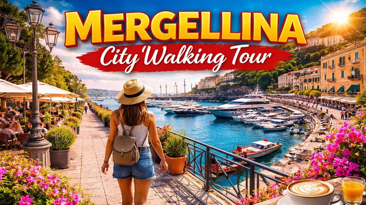 Walking Tour Napoli Mergellina 4K UHD #virtualnapoli