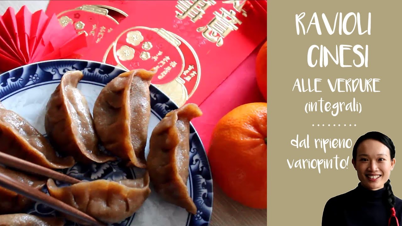 RAVIOLI CINESI di verdure fatti in casa 🥟| Farina integrale e dal ripieno variopinto! 🌈