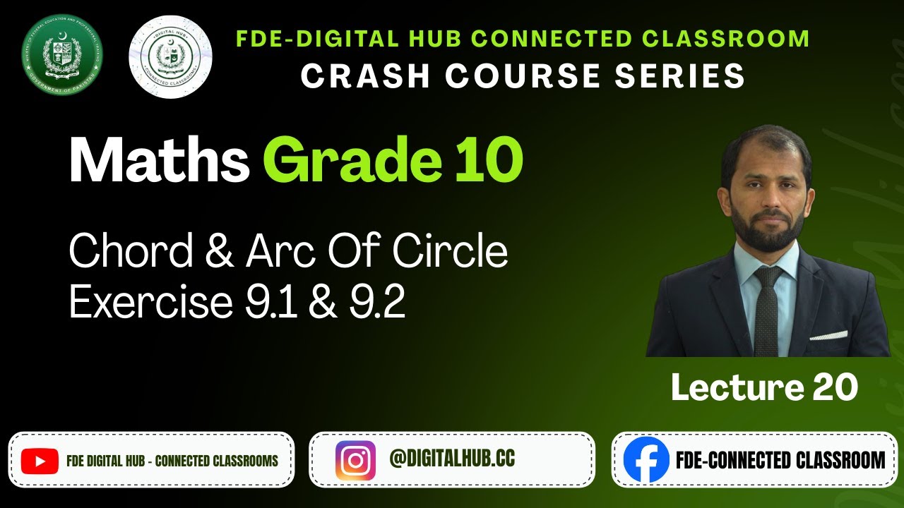 Chord & Arc Of Circle Exercise 9.1 & 9.2 | Math | Grade 10 | Crash Course Series | FDE
