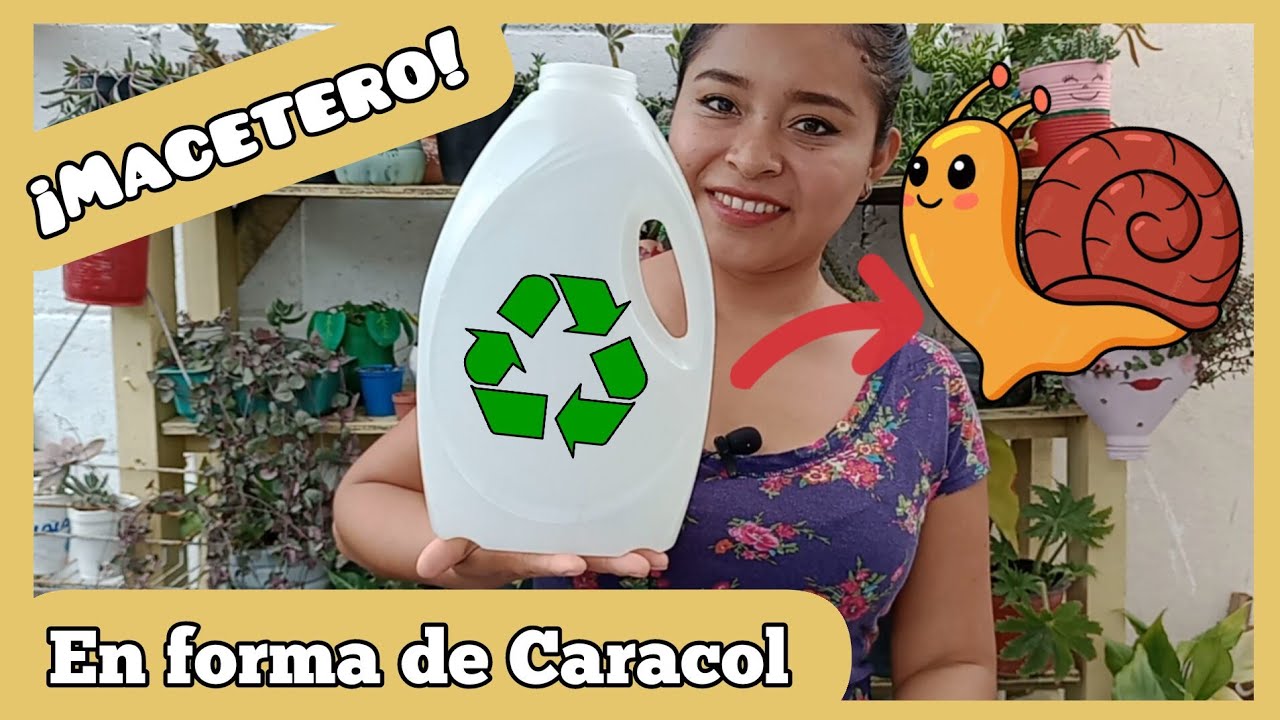 MACETERO en forma de CARACOL con botella de SUAVIZANTE 😉