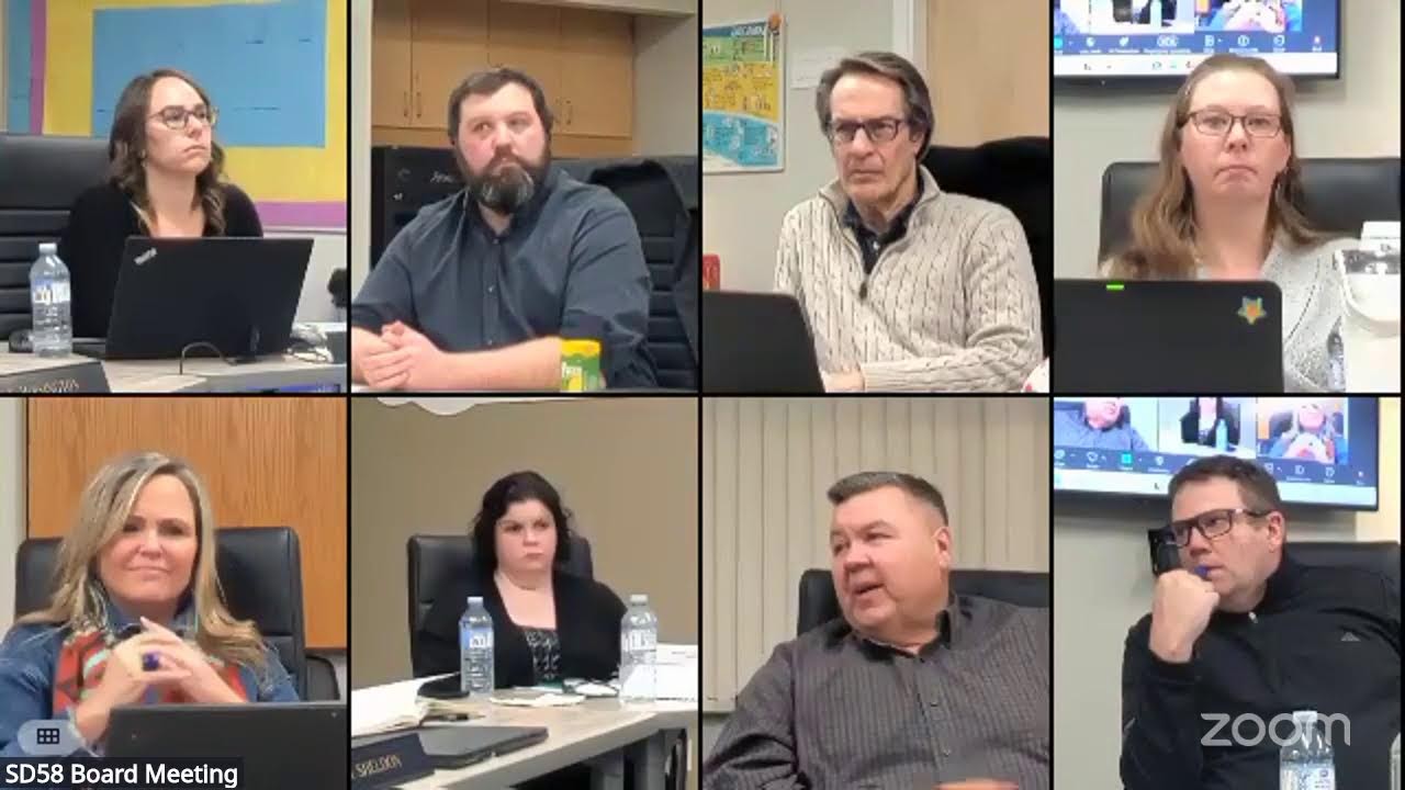SD58 Board Meeting's Zoom Meeting