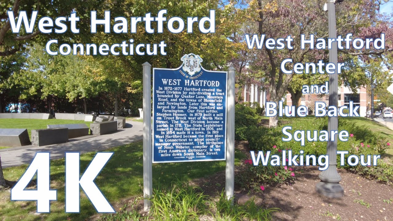 4k Walk Through West Hartford Center and Blue Back Square (West Hartford, CT)