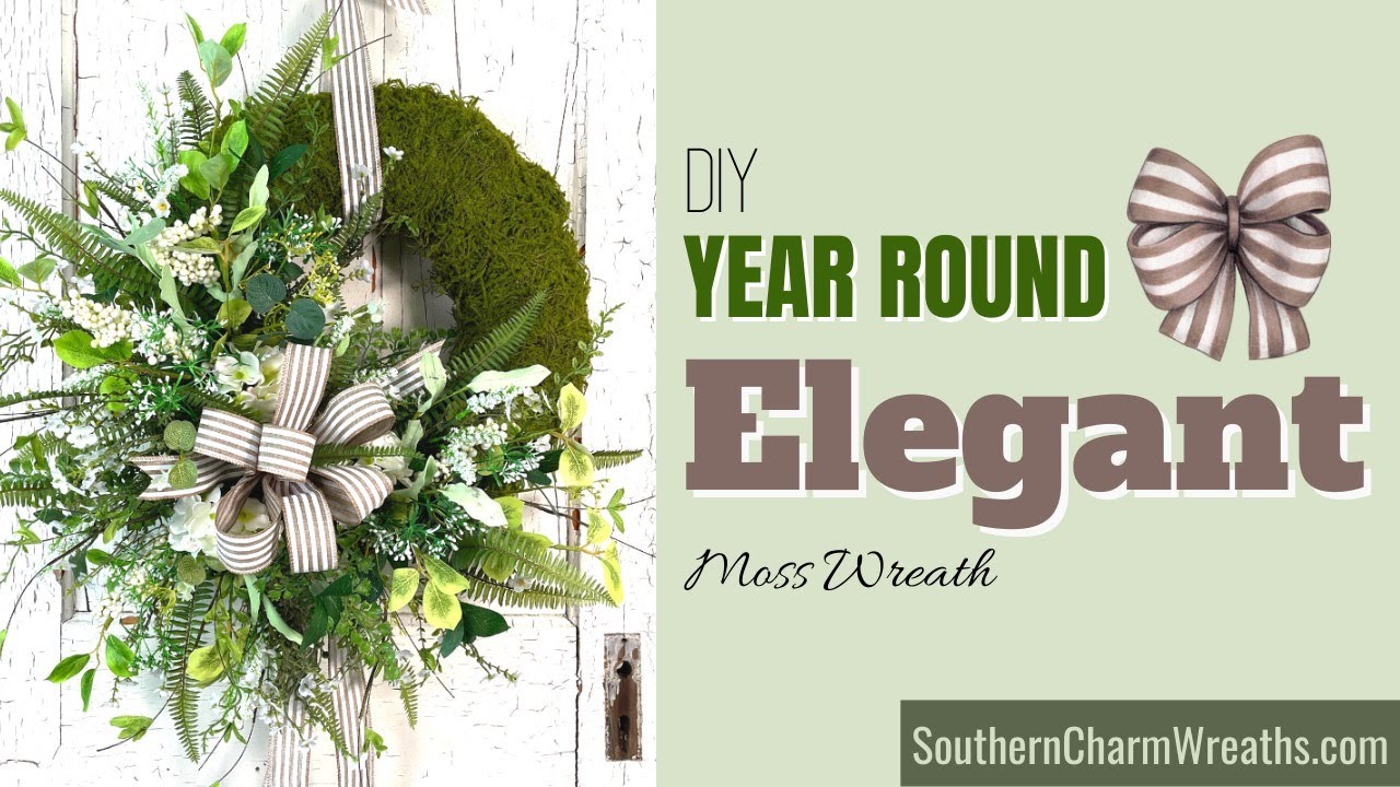 DIY Year Round Moss Angel Vine Wreath | Wedding Wreath Idea | Spring Garden Wreath