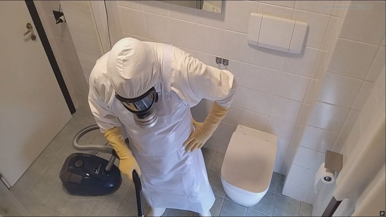 Cleaning The Bathroom with a Vacuum Cleaner