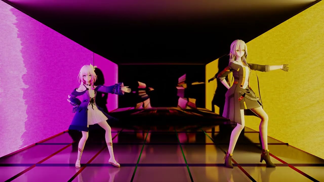 [Honkai: Star Rail MMD/Blender] Din Don Dan [Cyrene & Stelle/Trailblazer]