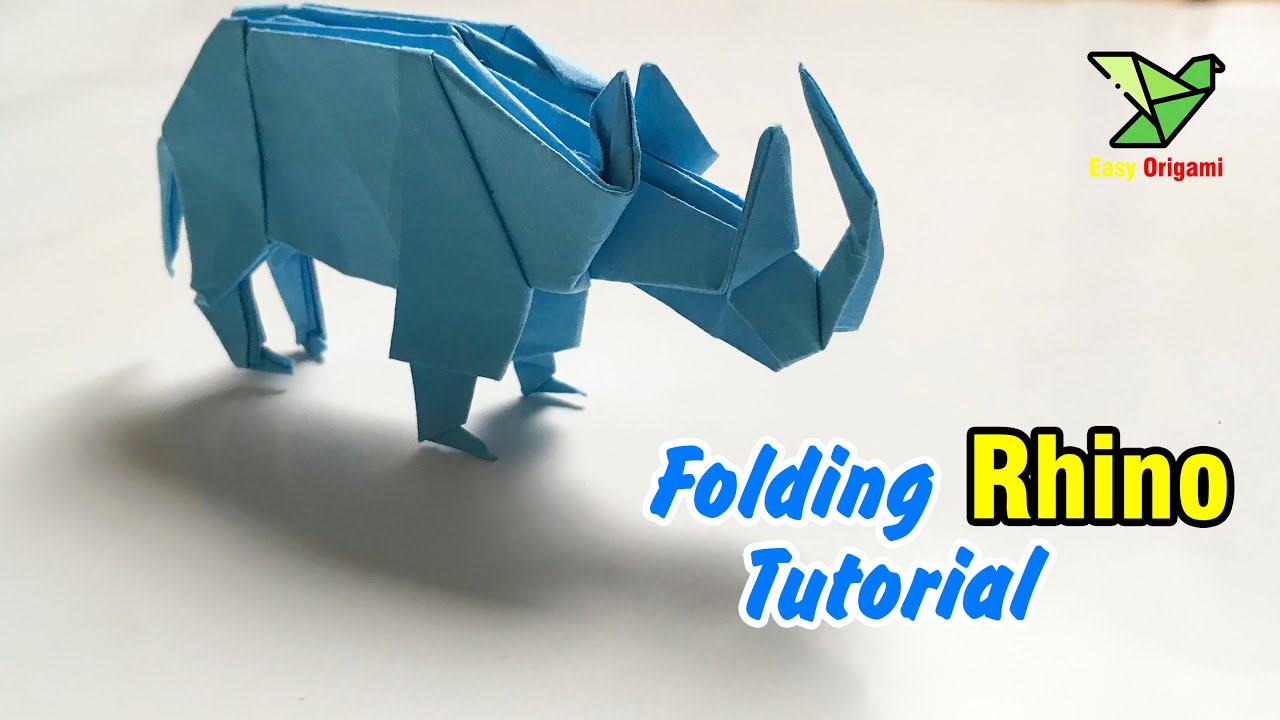 Folding RHINO step by step| making RHINO paper craf tutorial | origami rhino