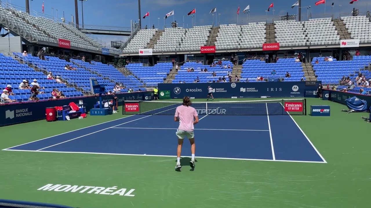 Stefanos Tsitsipas and Stan Wawrinka practice in Montreal | National Bank Open Canada 2022