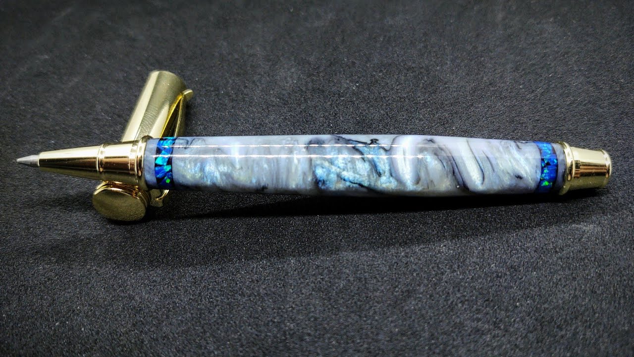 Blue Opal Inlay into Blue & Green Mother of Pearl