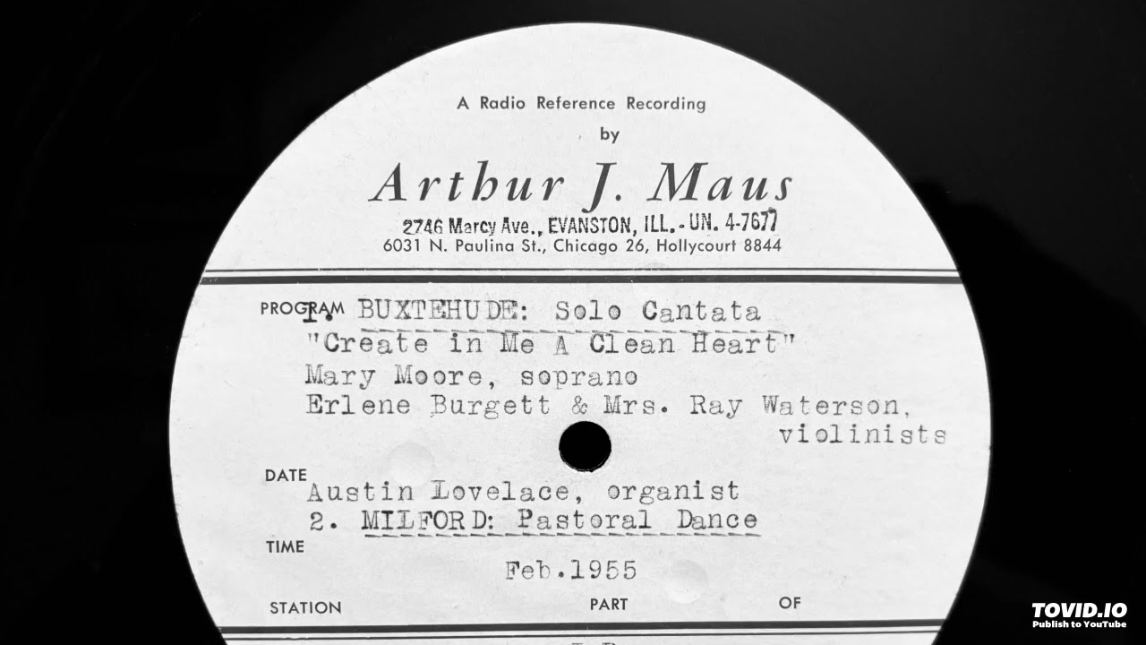 Mary Moore singing Buxtehude in 1955