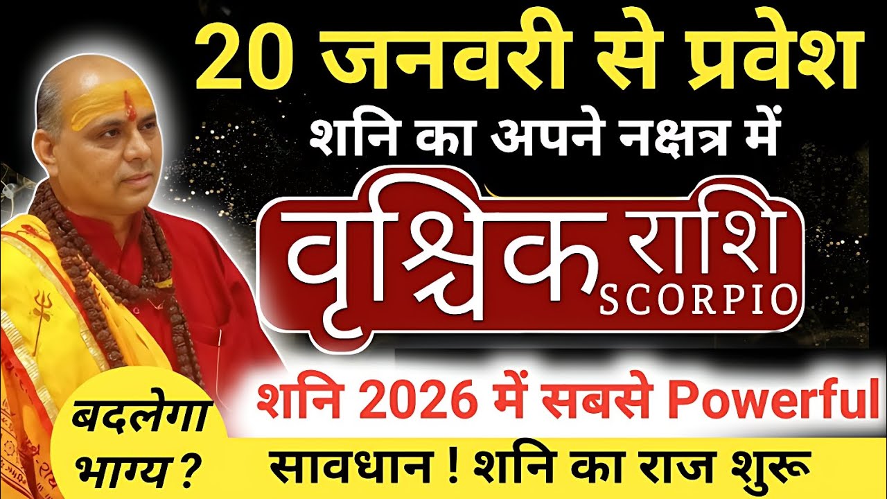 वृश्चिक राशि : 20 जनवरी से शनि का साम्राज्य शुरू 👉अचानक पलटेगी किस्मत | Vrishchik Rashi 2026 
