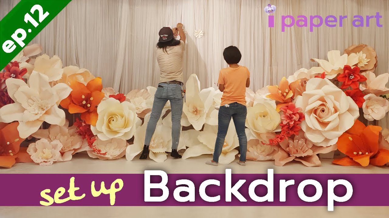 วิธีทำ ฉากดอกไม้กระดาษ 1/2 | Diy ฉากงานแต่ง EP.12 | How to made paper flower. Wedding Backdrop