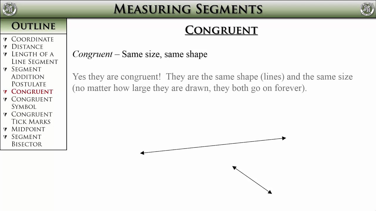Geometry, Section 1-3 -- Measuring Segments