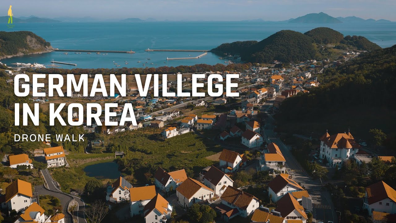 Beauty of Korea |  A Peaceful Hillside Village Overlooking the Sea in Korea [4K Drone Walk]