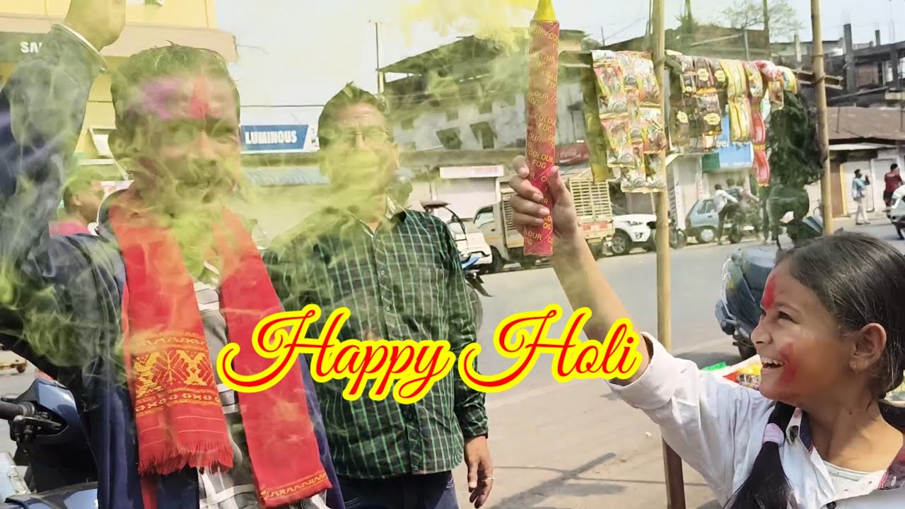 #HappyHoli#ৰঙৰ উৎসৱ ফাকুৱাৰ আন্তৰিক শুভেচ্ছা জ্ঞাপন কৰিলো || সৌজন্যা আৰু মই #ফাকুৱাৰ বোকাখাতৰ বজাৰত