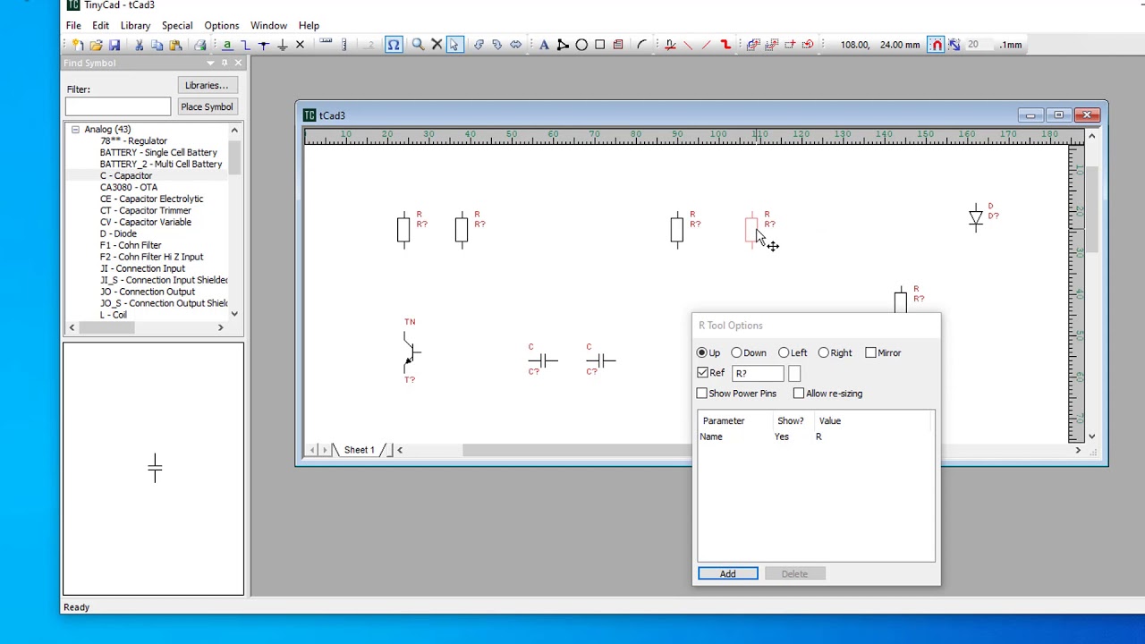 TinyCAD TUTORIAL 2022