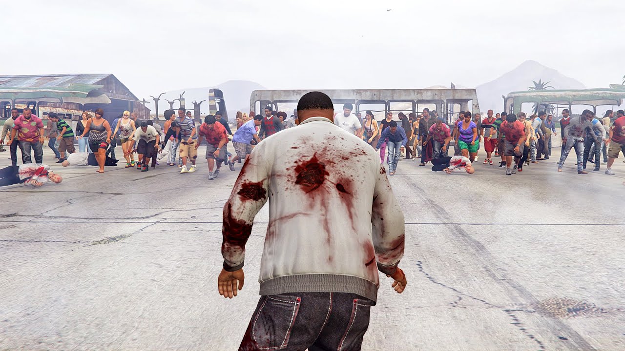 قراند 5 : فرانكلن الزومبي في كارثة الزومبي الواقعية | GTA V Zombie in a Zombie Outbreak