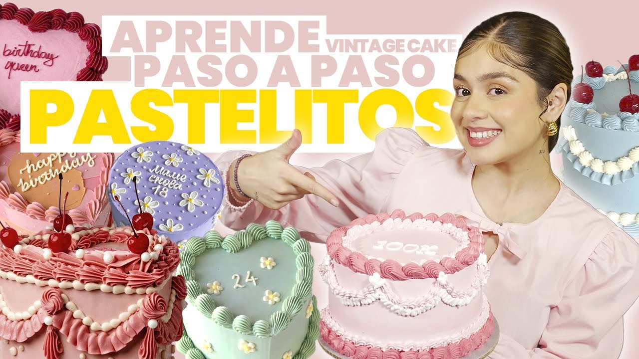Aprende a hacer PASTELES desde cero✨ decoraci&oacute;n y receta para principiantes VINTAGE CAKE