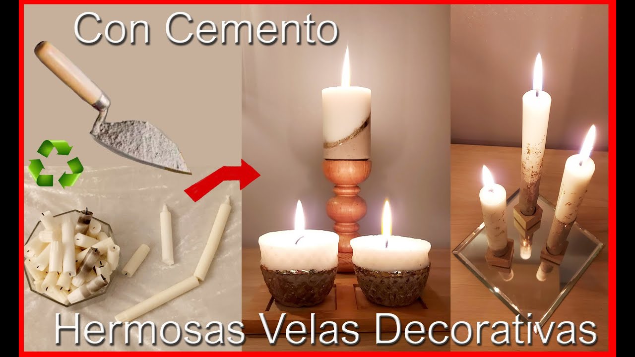 DIY♻️ COMO HACER VELAS CON BASE DE CEMENTO